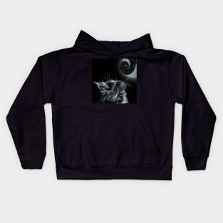 Cat and Chameleon Tail in Moonlight Kids Hoodie